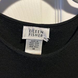 Eileen Fisher black sleeveless top 100% wool (EUC)